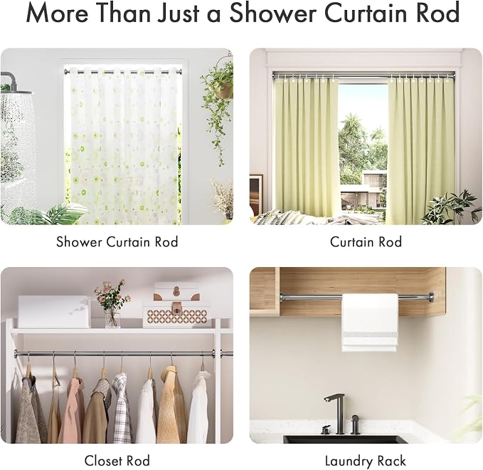 AmazerBath Spring Tension Shower Curtain Rod, 31-46.5 Inches Heavy Duty Tension - Image 7