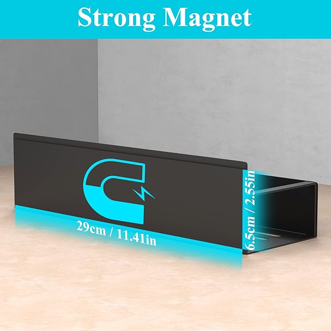 Metal Magnetic Spice Rack for Refrigerator Matt Black, 6 Pack | Magnetic - Image 3