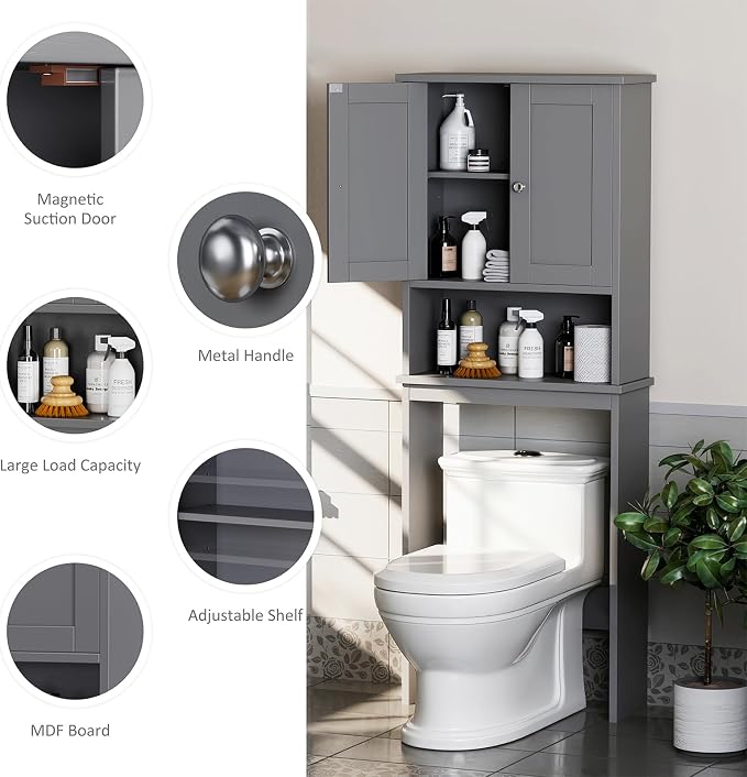 Over the Toilet Storage Cabinet, Bathroom Storage Cabinet Over Toilet - Image 4