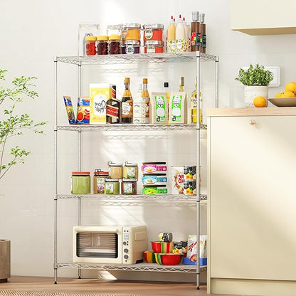 4-Tier Storage Shelves 35.4" L x 13.3" W x 53.7" H Metal Garage Shelves - Image 6