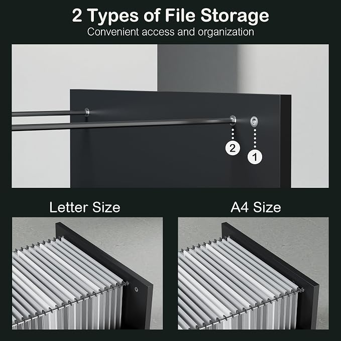 4 Drawer File Cabinet, Wood Filing Cabinet - Image 4