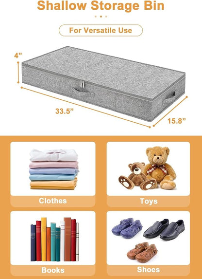 punemi Low Profile Under Bed Storage, 4 Inch Height Underbed Storage Containers - Image 5