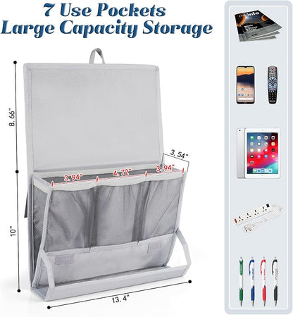 Bedside Storage Organizer with Power Strip Holder and Adjustable Straps Bed - Image 2