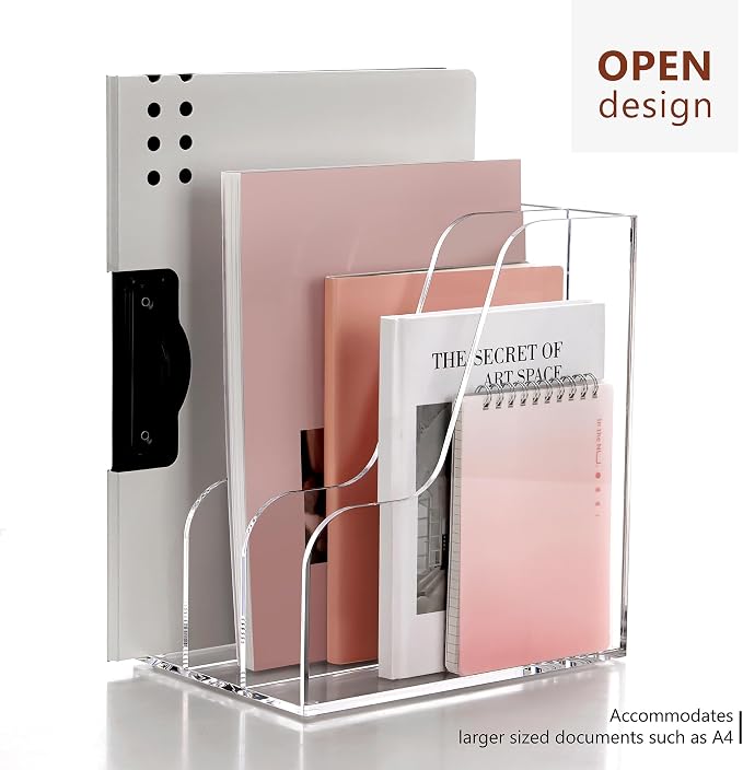 SANRUI Acrylic File Organizer, Compact Desk Organizer - Image 4