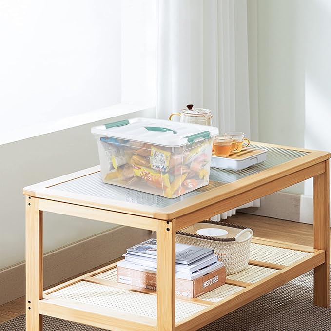 Gainhope 6 Packs 14 L Plastic Stackable Storage Bin Container Box - Image 6