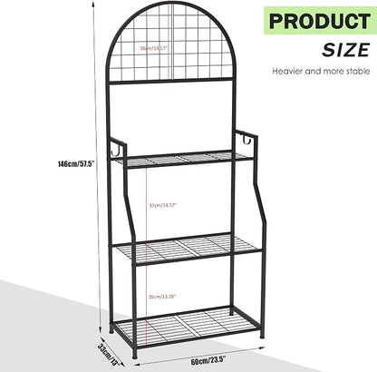 VGMiu 3 Tier Plant Stand Indoor Outdoor, Metal Plant Display Stand Plants Shelf - Image 2