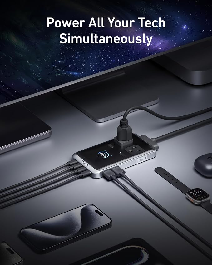Anker Prime Charging Station, 240W 8-in-1 Power Strip, 2 AC, 4 USB C | 2USB A - Image 3