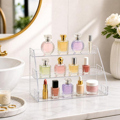 Cleo Heath & Beauty Perfume Organizer 3-Tier – Clear Acrylic Display Stand - Image 5