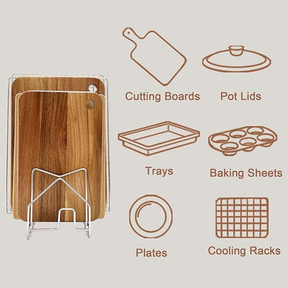 2 Pack Pot Lid Organizer Cutting Board Holder Inside Cabinet 304 Stainless - Image 4