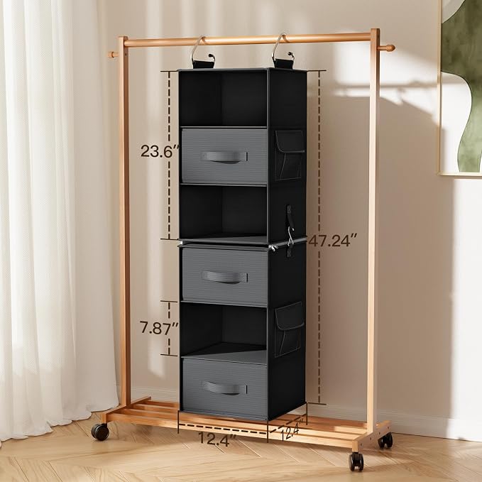 Pipishell 6-Shelf Hanging Closet Organizer, Hanging Shelves - Image 2