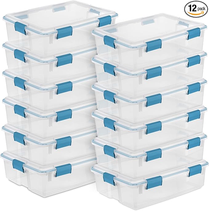 Sterilite 12-Pack Gasket Box, Weather-Resistant Storage Bins by Sterilite