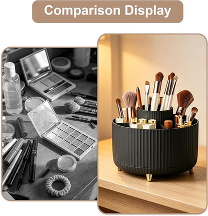 360°Rotating Makeup Brush Holder Organizer, Spinning Skincare Storage Carousel - Image 5