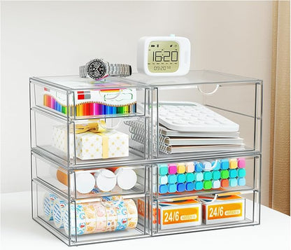 Stackable Storage Drawers, Acrylic Organizers, 7 Drawers | Makeup Organizer - Image 2