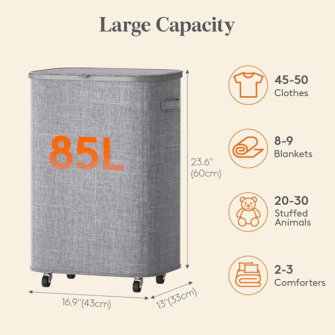Lifewit 85L Plastic Laundry Basket - Image 4