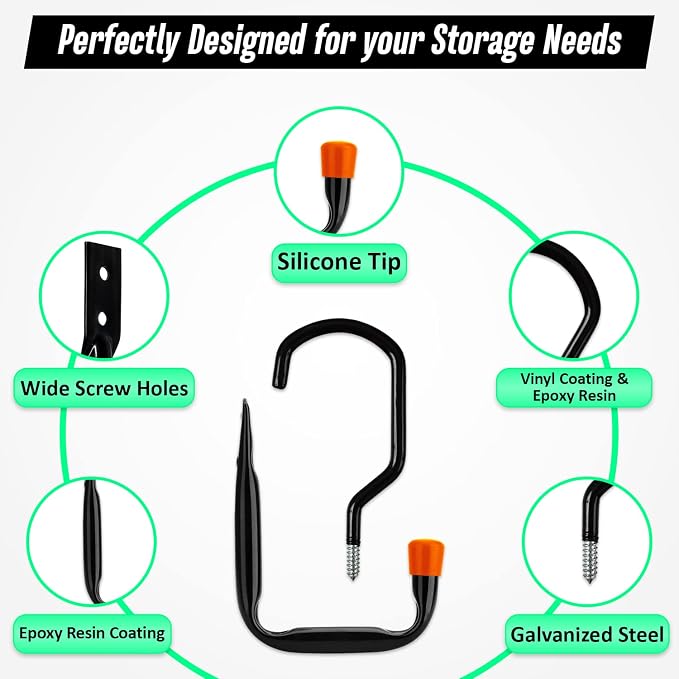 Heavy Duty 16 Pack 4.5 Inches Garage Utility Hooks - Image 6