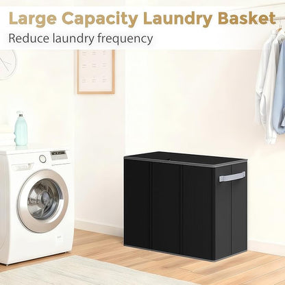 180L Laundry Hamper 3 Section, Large Laundry Basket - Image 8