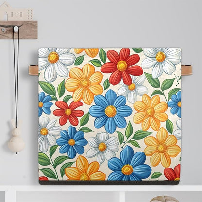 TropicalLife 13x13x13 Inch Large Fabric Storage Cube Boho Flower Foldable - Image 6