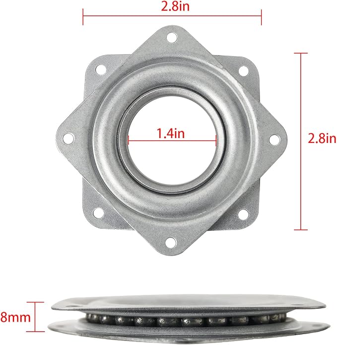 2 Pack 3" Lazy Susan Turntable 200 LBS pounds Steel Ball Bearing Rotating Tray - Image 2