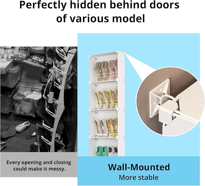 MAGINELS 5-Tier Slim Shoe Rack Organizer, Thin Storage Shelf - Image 6