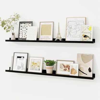 Picture Ledge Shelf, Floating Shelves Set of 2, 40 Inches Solid Wood Nursery by FunMemories