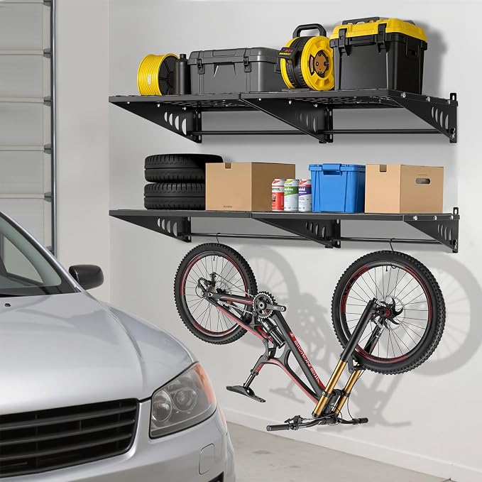 Garage Shelving 2x2ft 4-Pack, Garage Storage Rack 24"x24" Metal Shelves Black - Image 8