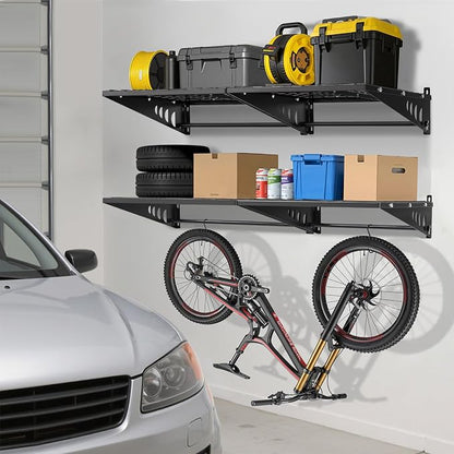 Garage Shelving 2x2ft 4-Pack, Garage Storage Rack 24"x24" Metal Shelves Black - Image 8