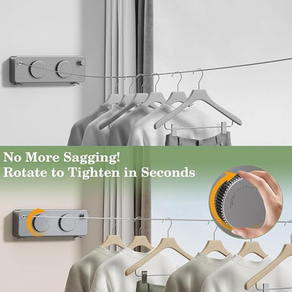 Danpoo Retractable Clothesline, Anti-Sag Adjustable Knob Heavy-Duty Clothes Line - Image 6