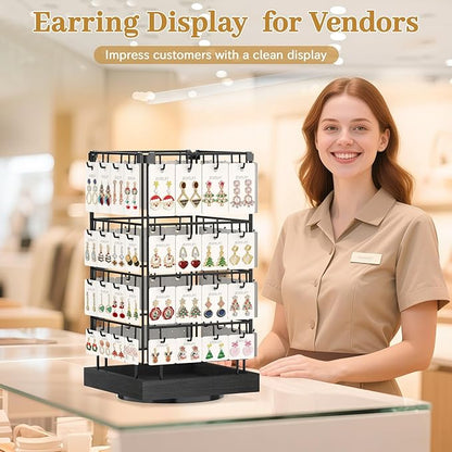 MODOWEY 360 Rotating Earring Cards Organizer Holder Stands - Image 5