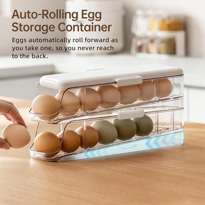PAVSTINE 2-Tier Auto Rolling Egg Holder - Image 5