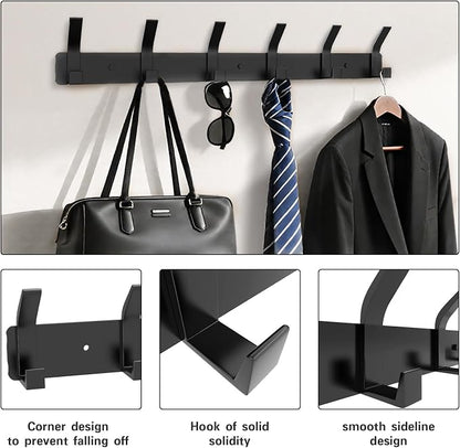 2 Pack Coat Rack Wall Mount, 17.3 in Wall Hooks - Image 4