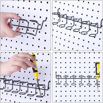 Hotop 2 Pieces Pegboard Screwdriver Holder Peg Board Tool Utility Hooks - Image 3
