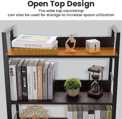 Himimi Ladder Bookshelf, 5 Shelf Bookcase Industrial Bookshelf Wood and Metal - Image 6