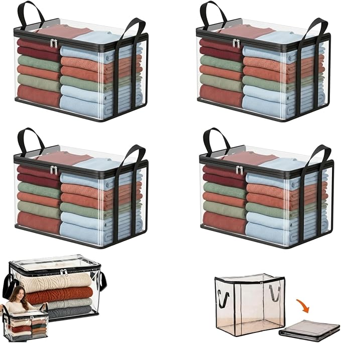 Large Clear Thick Plastic Storage Box by Elradin