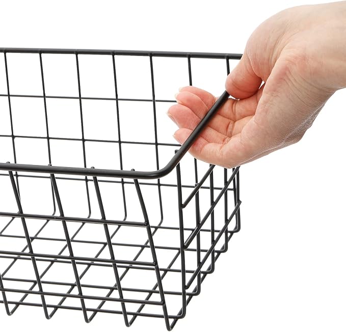 Hedume 3 Pack Metal Wire Storage Organizer Basket, 16.2" x 6.3" x 4.4" Bin - Image 3