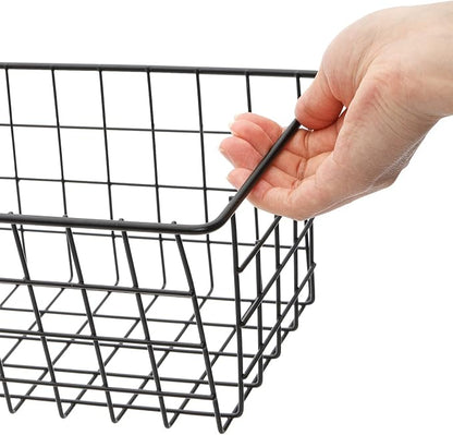 Hedume 3 Pack Metal Wire Storage Organizer Basket, 16.2" x 6.3" x 4.4" Bin - Image 3