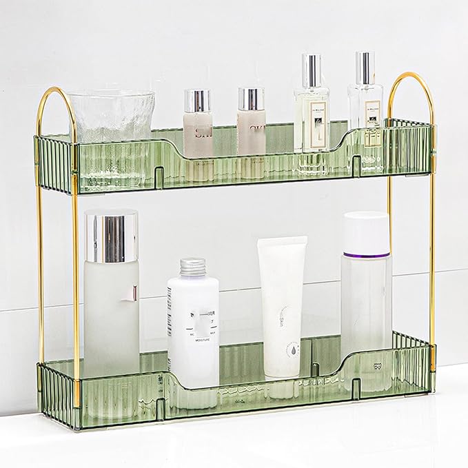 Bathroom Countertop Organizer, 2-Tier Slim Vanity Storage Rack - Image 2