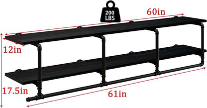 Wall Mounted Clothes Rack 12 Inch Deep, 60 Inch Heavy Duty Garment Rack - Image 8