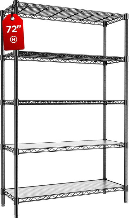 45" W Storage Shelves 5 Tier Wire Shelving by RackBro