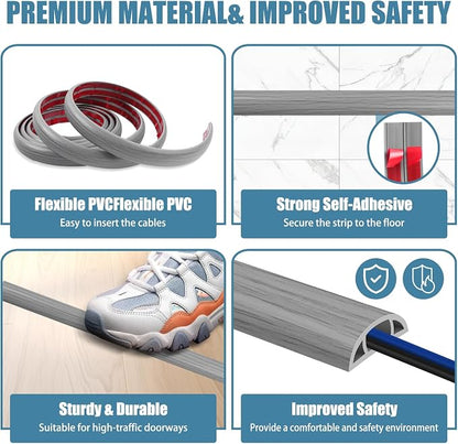 Floor Cord Covers for Wires 20FT Cable Hider Wire Cover Self Adhesive Cord - Image 3