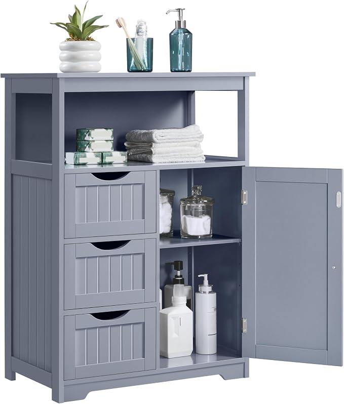 Yaheetech Bathroom Storage Cabinet Bathroom Floor Cabinet Freestanding Storage by Unknown