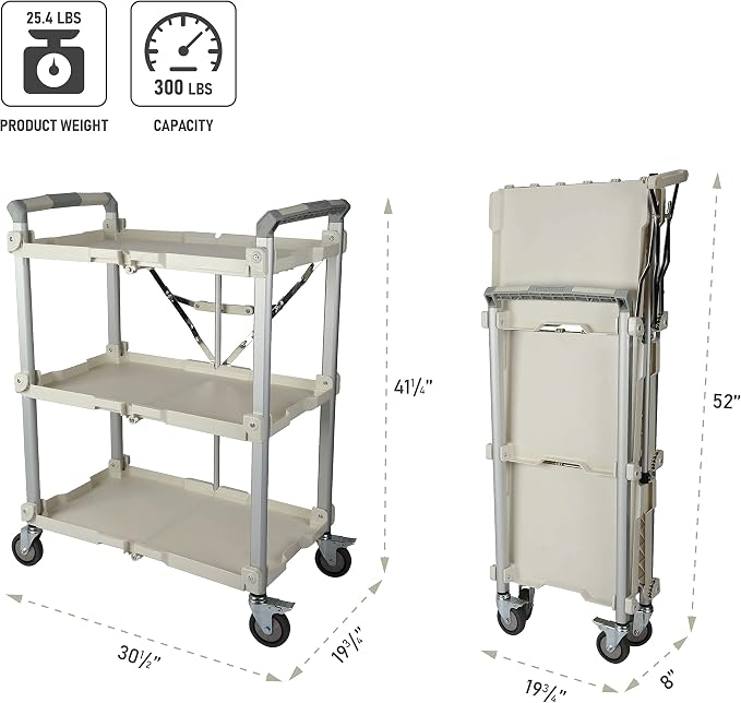 Olympia Tools 89-355 Pack N Roll Collapsible Service Cart, 300LB Capacity - Image 3