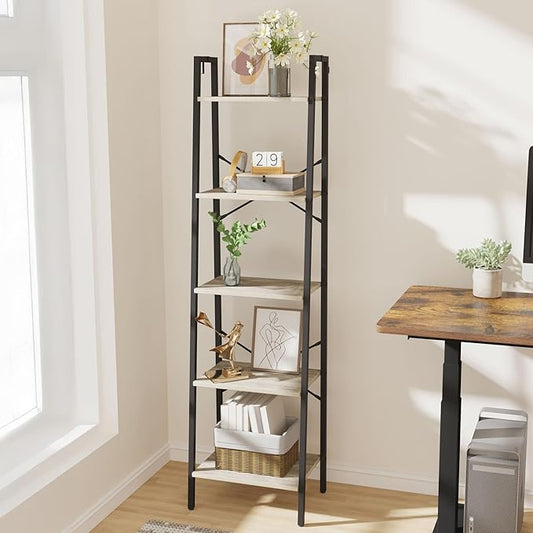 Hzuaneri Ladder Shelf, Freestanding Corner Storage Shelf | Bookcase by Hzuaneri