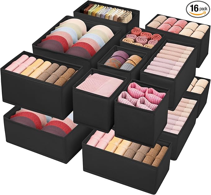 Drawer Clothes Organizer 16-Pack, Fabric Folding Wardrobe Organizer, Can Store by Unknown