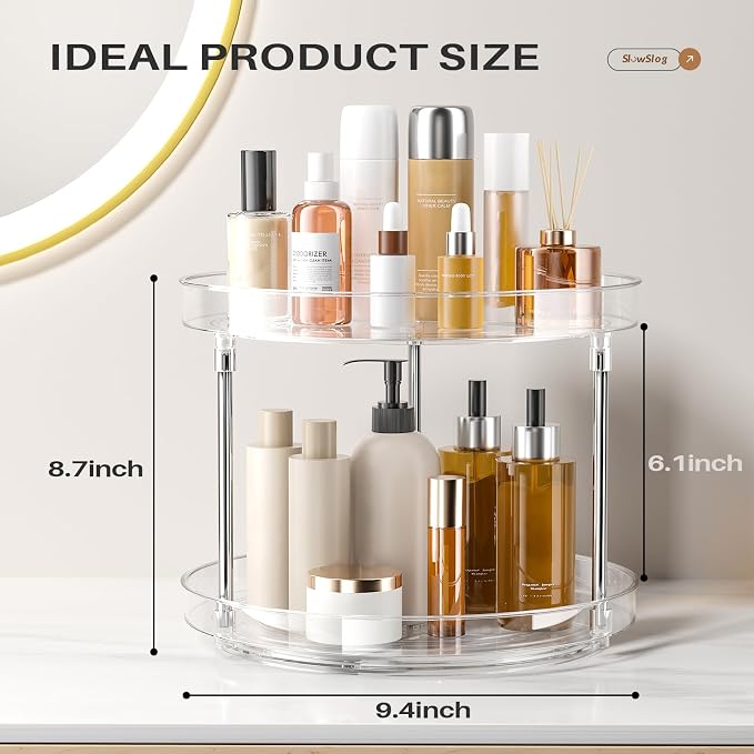 2 Pack 2 Tier Lazy Susan Turntable Organizer, Spice Rack - Image 5
