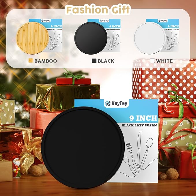 Turntable Vanity Tray 9 Inch for Perfume Candle, Bamboo Kitchen Sink Countertop - Image 5