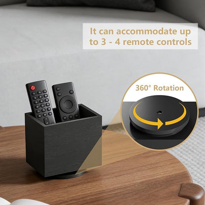360° Rotating Remote Control Holder, Wooden TV Remote Holder - Image 3