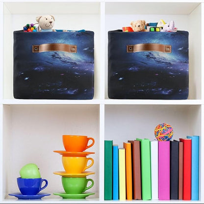Blue and Purple Galaxy Storage Bins Box Foldable Shelf Basket - Image 6