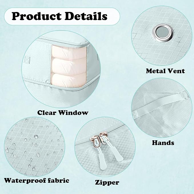 Compression Storage Bags for Bedding, 2 Pack Large Vacuum Sealer Bags - Image 3