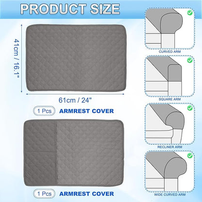 uxcell 2 PCS Armrest Covers, Couch Arm Cover Furniture Protect Slide Recliner - Image 2