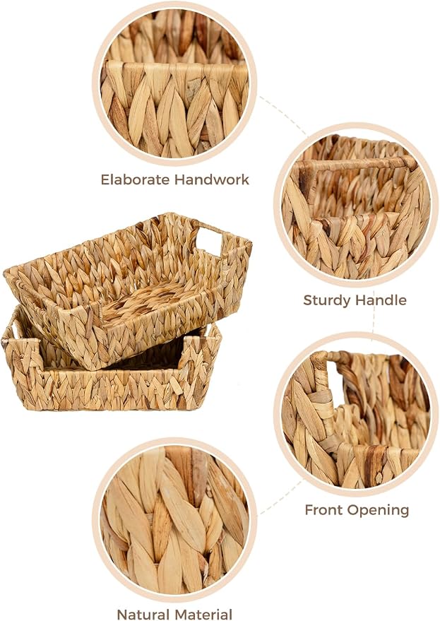 StorageWorks Wicker Basket for Pantry Organizers and Storage, Stackable Water - Image 4